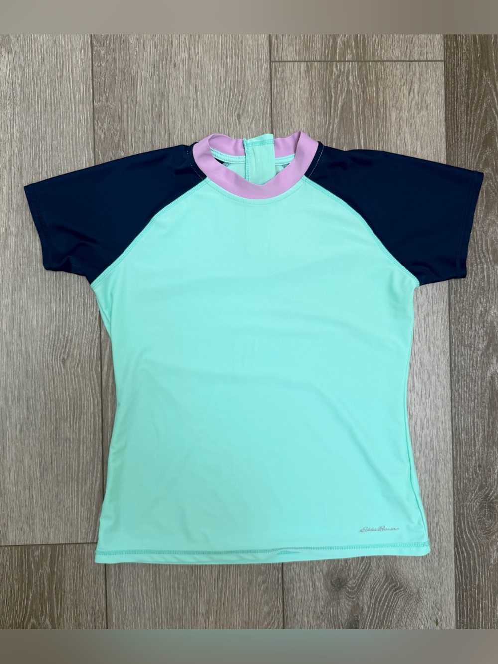 EDDIE BAUER SHORT SLEEVE SWIM TOP RASH GUARD SWIM SHIRT LARGE 14/16